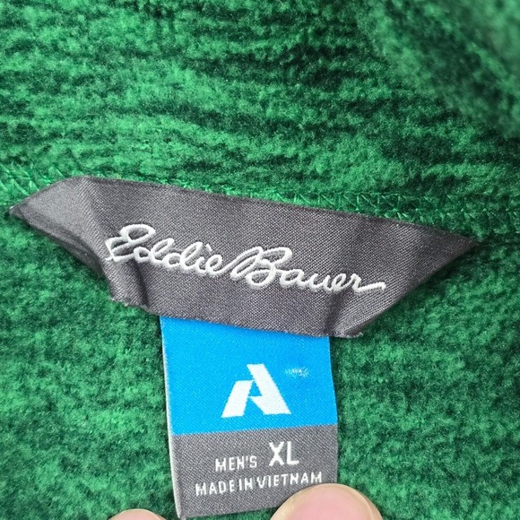 Eddie Bauer Sweater Mens XL Green First Ascent Fleece 1/4 Zip Long Sleeve Hiking - Picture 5 of 12